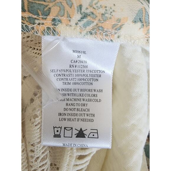 Miss Me Crochet Chiffon Kimono Long Duster Boho & Gauze Crinkle Size Medium New - Picture 9 of 10